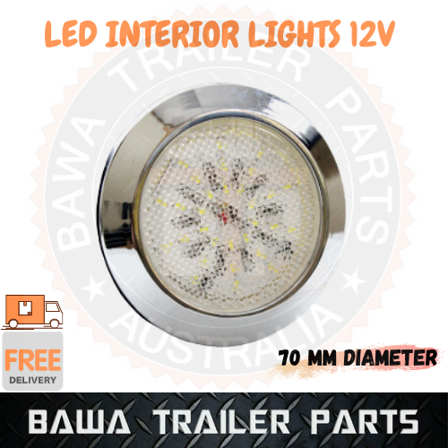 4 x LED INTERIOR LIGHT ROUND LAMP COOL WHITE CLEAR TRAILER TRUCK CARAVAN 12V - Image 3