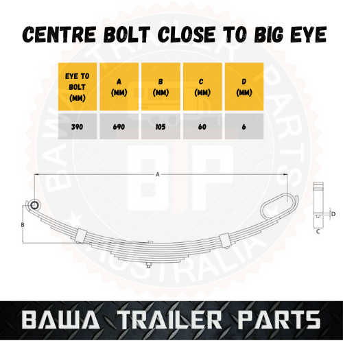 2 x Rocker Springs 60mm Wide Decromate Trailer Caravan Suspension Rocker - Image 3