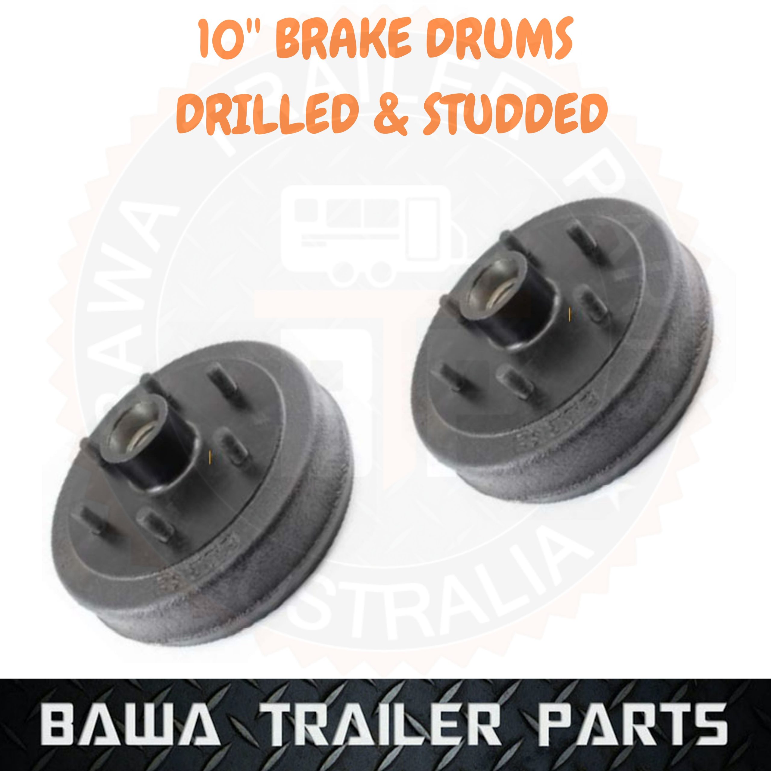 BRAKE DRUM 10" FORD, HT, HQ, COMMODORE or 6 STUD LC DRILLED & STUDDED - Image 2