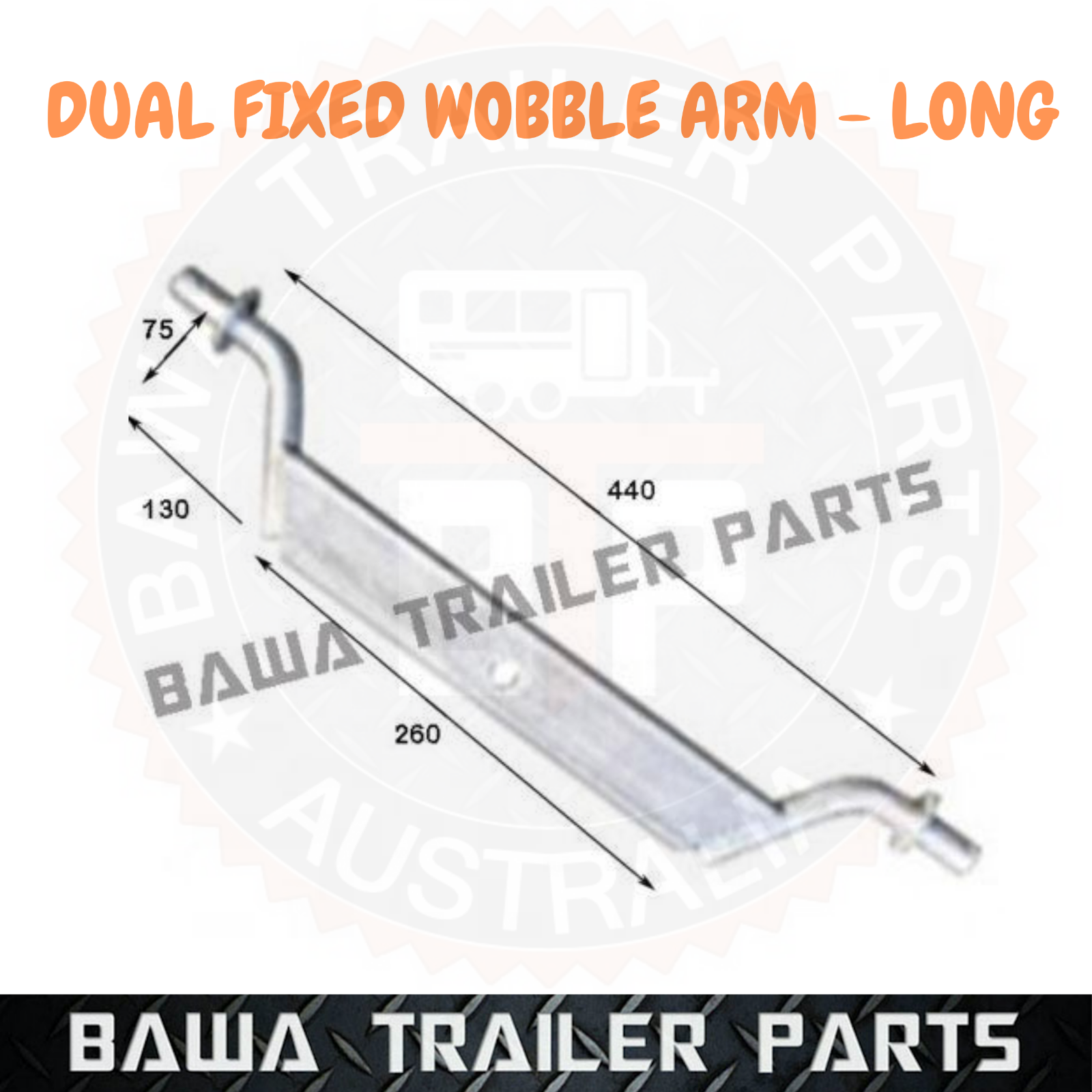 1 x Dual Fixed Wobble Arm-Long Galvanized