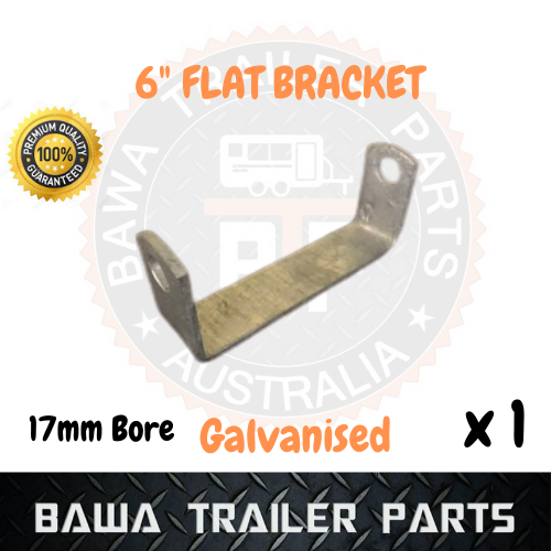1 x 6" Flat Bracket with 17mm Bore - Galvanised