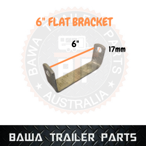 1 x 6" Flat Bracket with 17mm Bore - Galvanised - Image 2