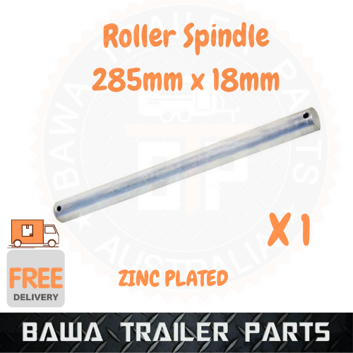Boat Roller Spindle - 285mm x 18mm - Zinc Plated