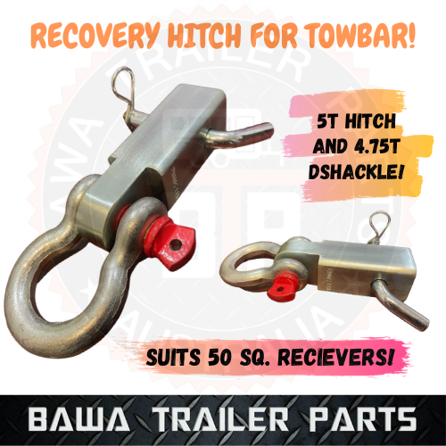 Tow Bar Hitch Receiver Towbar - 5T HITCH WITH 4.75T BOW SHACKLE!!