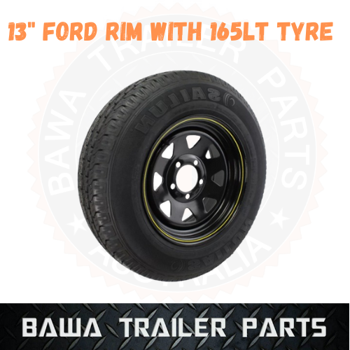 1 x Sunraysia 13" Ford BLACK Rim With 165 Lt Tyre