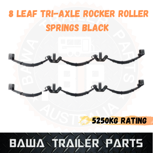 8 Leaf Tri-Axle Rocker Roller Springs 5250KG Rating - Painted